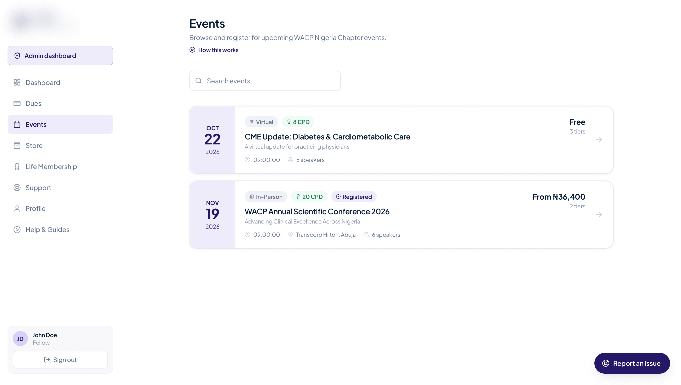 WACP Portal & Website product screenshot